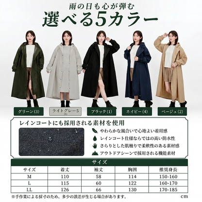 レイングナ プロ™ — 濡れない、ムレない。袖付きレインポンチョ｜耐水圧10,000mm・着脱バイザー・自転車通勤